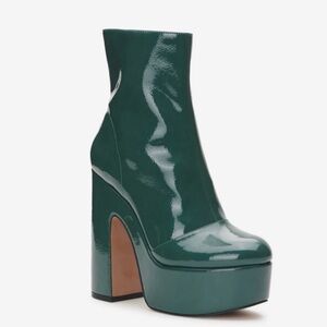 Jessica Simpson Madlaina Green Patent Leather Boots - NIB- 8.5